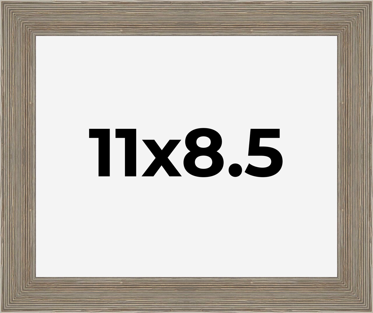 11x8.5 Wide Barnwood Picture Frame with UV-Resistant Acrylic & Acid Free Backing, Available in 6 Paint Finishes - Grey, Brown, White, and Black
